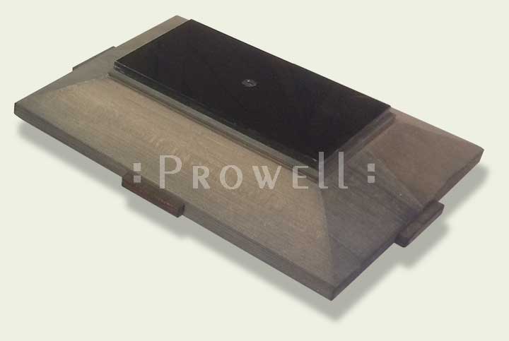 1820-Schroeder Prowell's Signatore Custom Wood Post Cap weathered