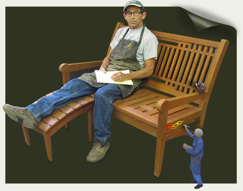 charles prowell with garden bench 23