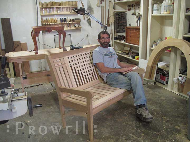 Charles prowell with Custom Wood bench #24
