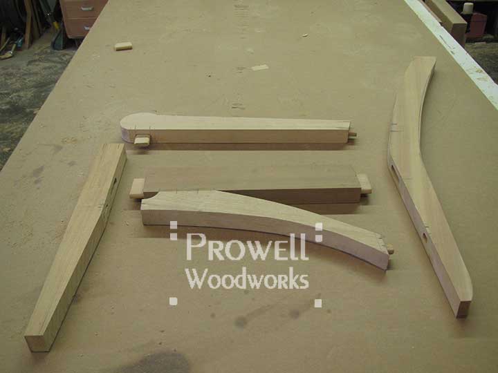 Custom wood ench #20h. progress. prowell woodworks