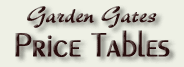 Garden Gates Price Tables