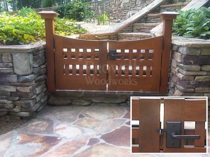 rocky mountainn gate latch E414 with wood gates in Atlanta, GA