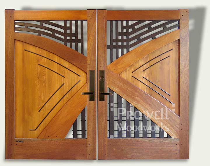 bronze gate latch from Rocky Mountain Hardware with Custom Wood Gate #202
