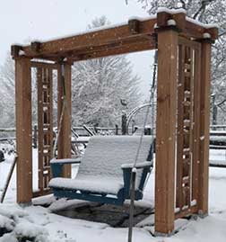 custom wood swing stand arbor.prowell