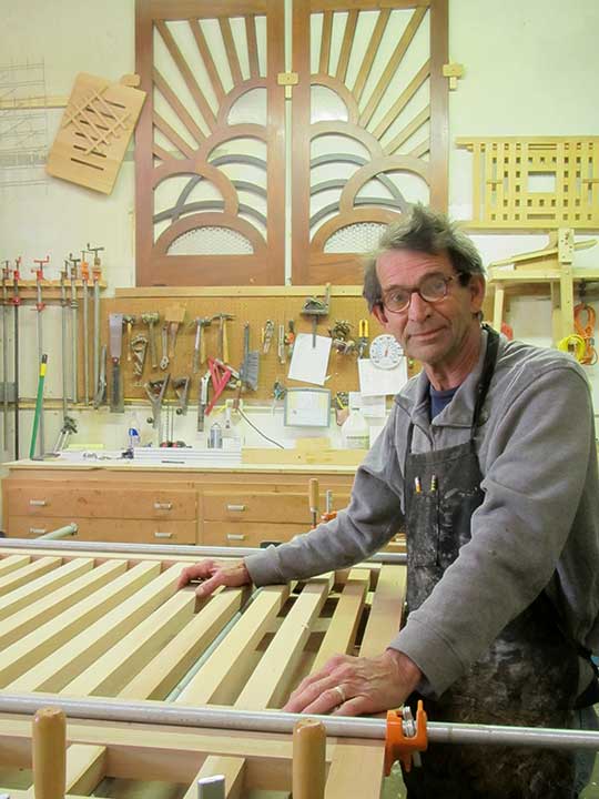 shop photo showing charles prowell building a wood gate #53