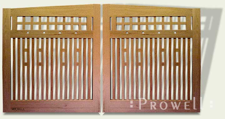 cropped image of the custom wood driveway gates #16 in Mill Valley, CA