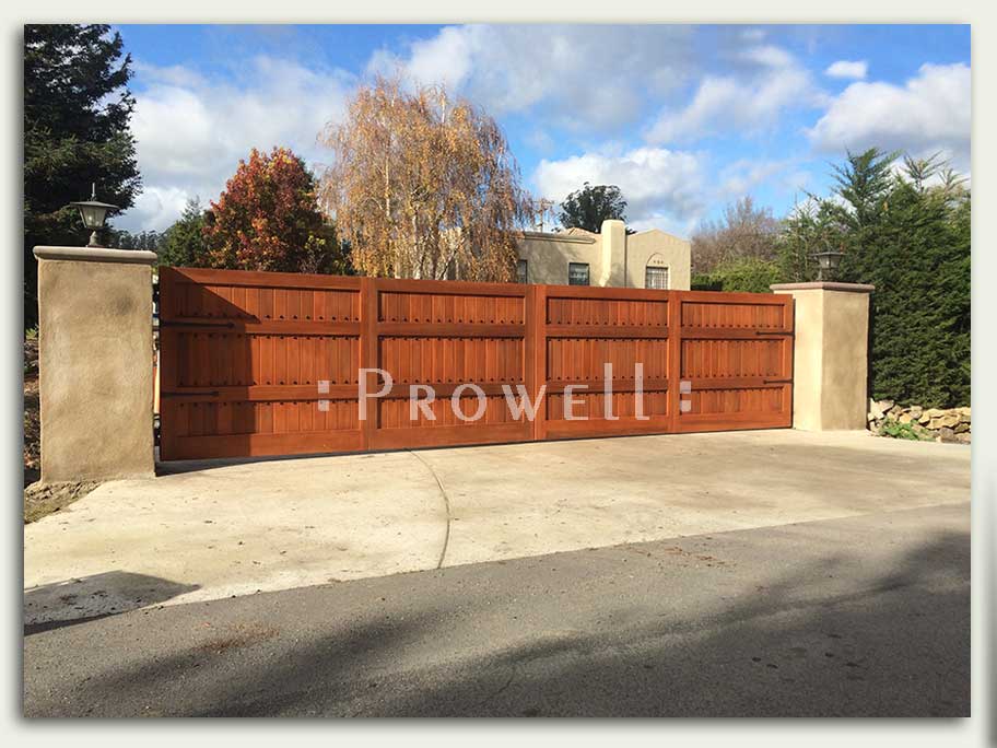 custom wood driveway gates #19-2 in Sonoma County, CA