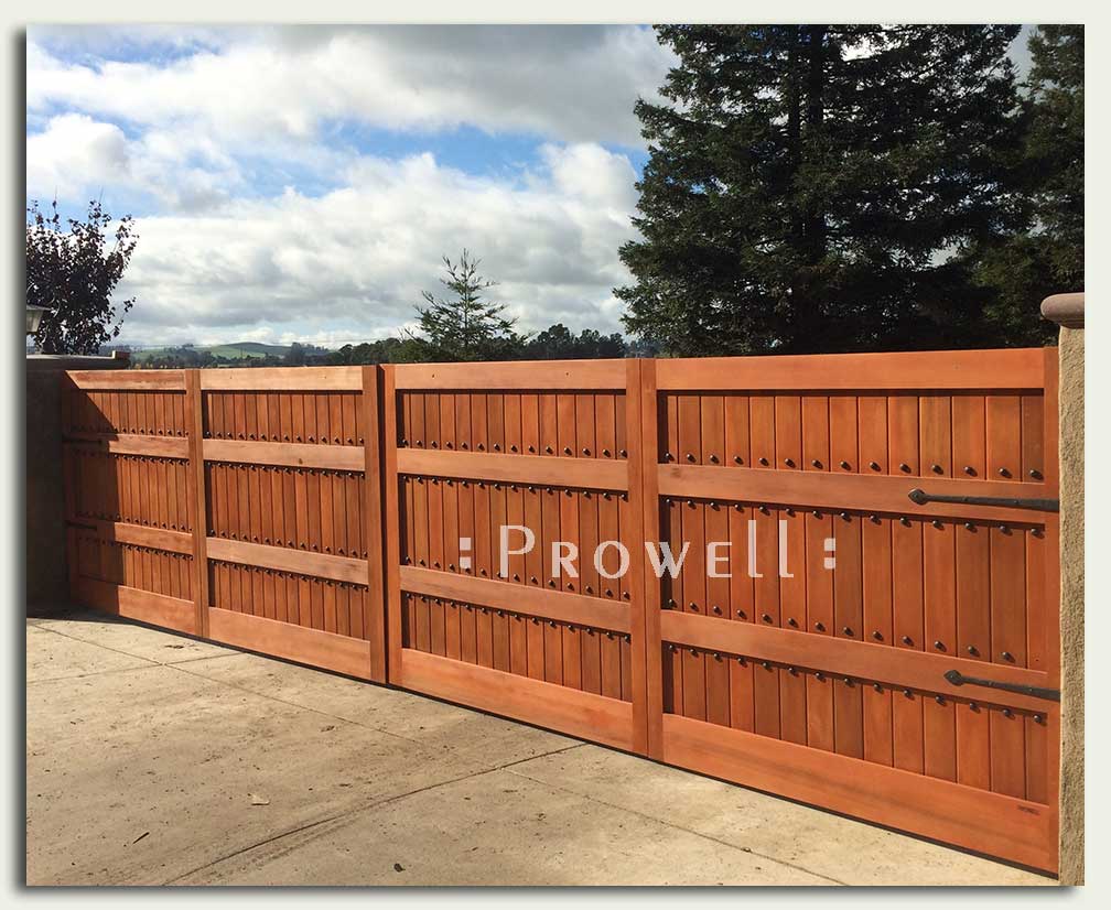 custom wood driveway gates with steel frames
