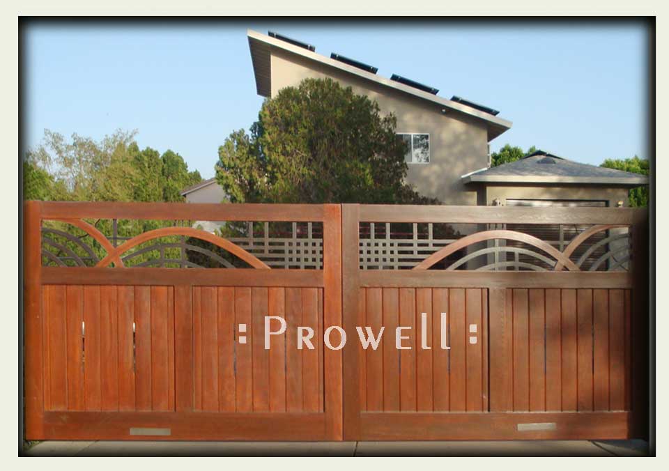 Unique wood driveway gate #200. prowell