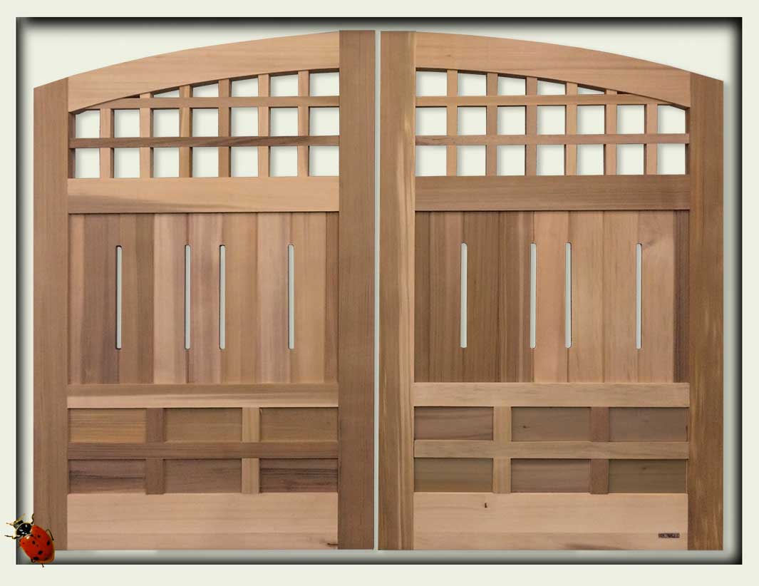 image of double driveway gates wood #21-1.