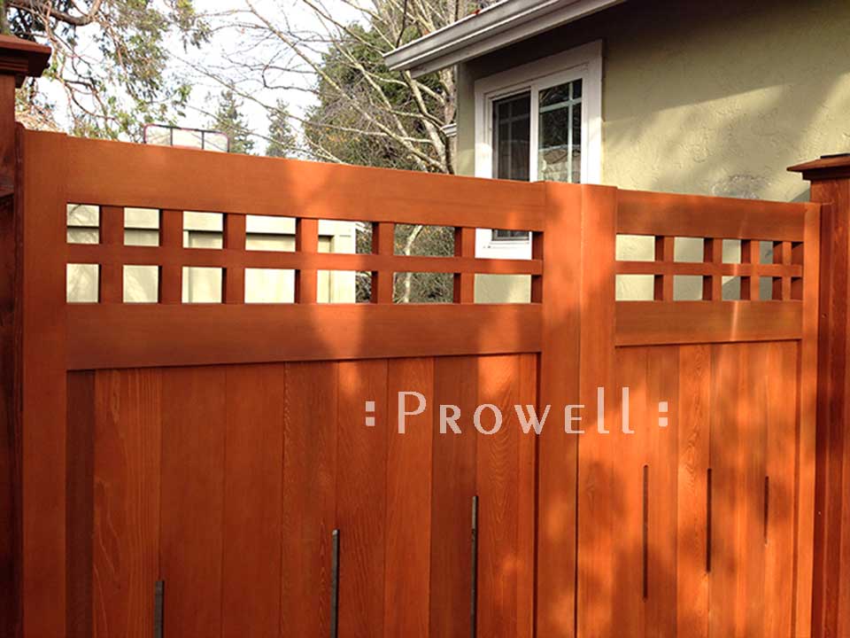 Open Grid Wood Driveway Gates #22 in Sonoma County, CA