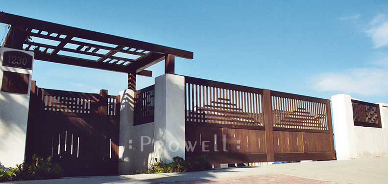 site photo showing the driveway gate #24 and wood gates #94 in La Jolla, California.