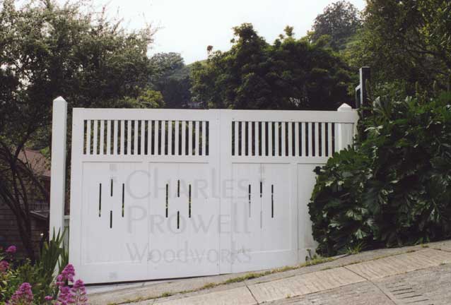 site photograph showing the entrance gate design #2-2 in Marin County, California