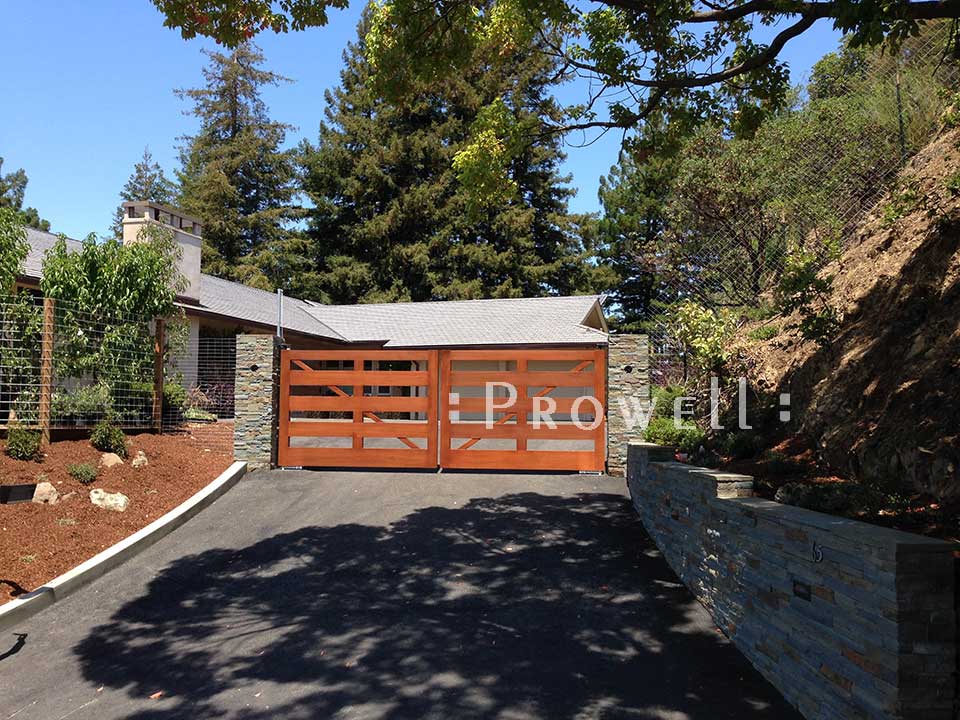 Custom Wood Driveway Gates #34 in Marin County