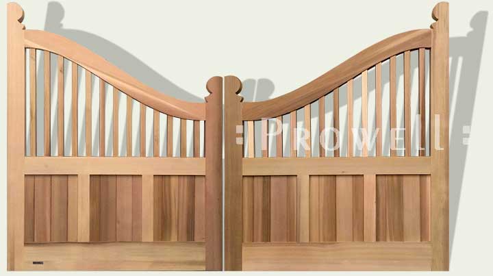 Custom wood driveway gate #33-1