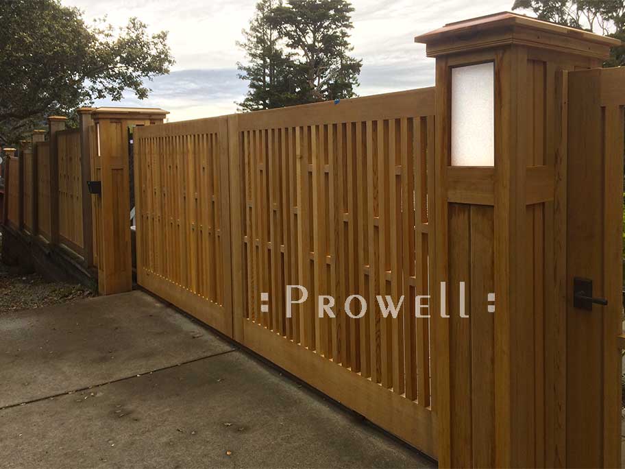 site photograph showing the double wooden driveway gates in marin county, california