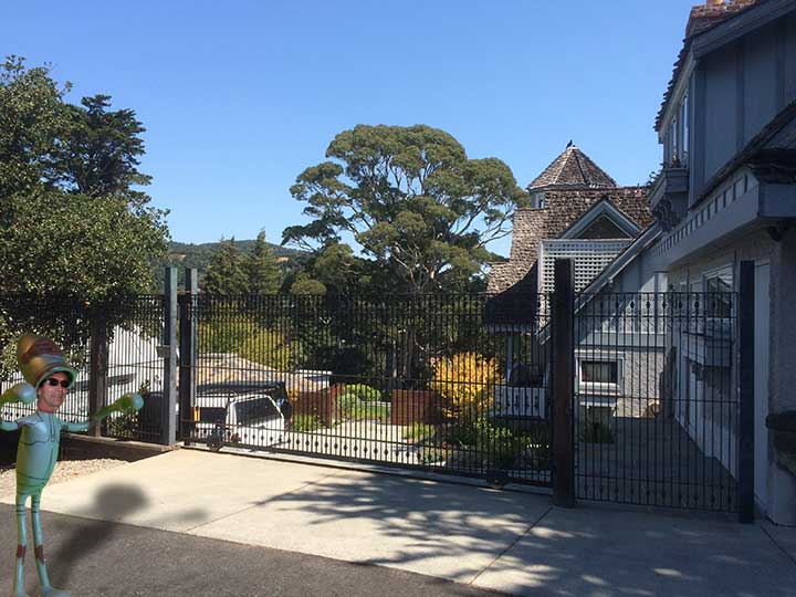 site photograph showing the before view of automated wood gates #4