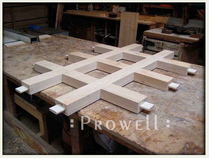 Progress shop photograph showing the grids for driveway gate design #5