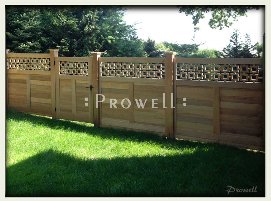 site photo showing wood garden gate #12d and matching wood fence panels in new York
