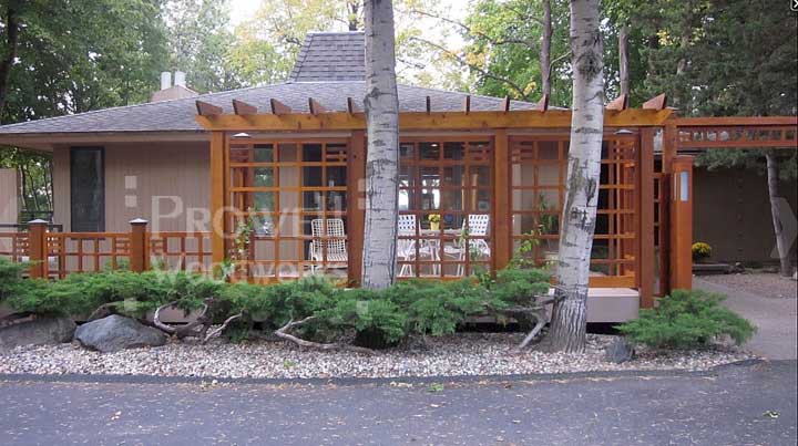 custom wood fence Panels with arbor