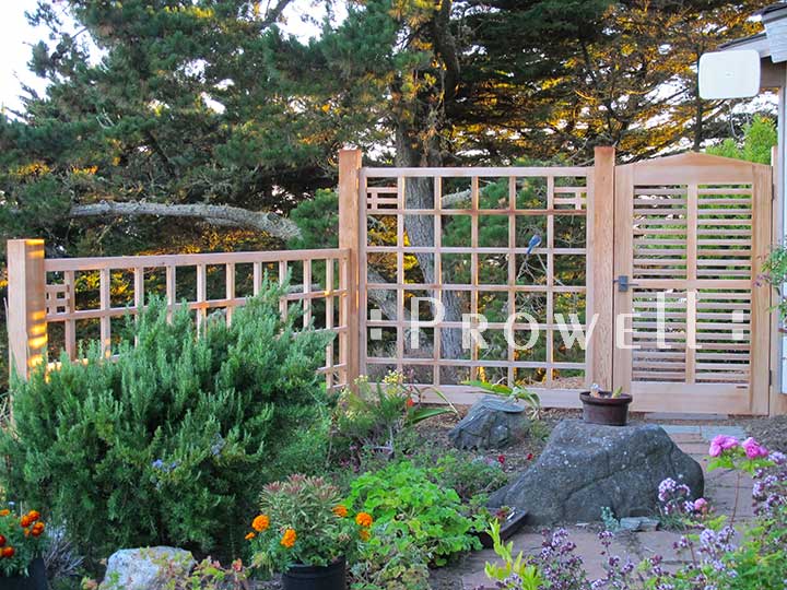 custom wood fence Panels in Marin County's Muir Beach