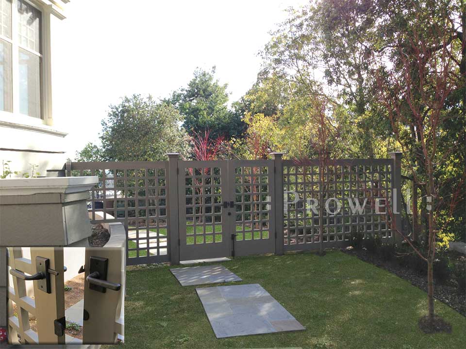 custom wood fence panels with open grids