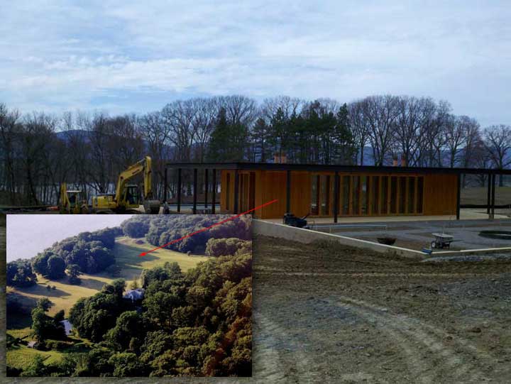 custom wood fence panels on the upper Hudson house for rolling stone founder jaan wenner