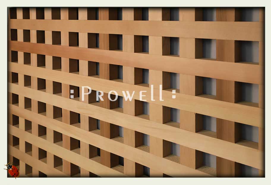 wood grid fence in Berkeley, CA. Prowell