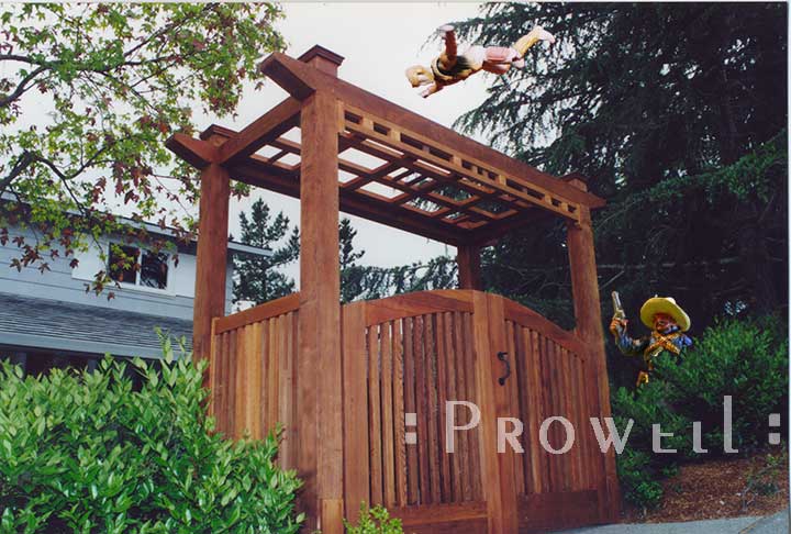 custom wood gate arbor pergola #19-1 in Marin County, CA