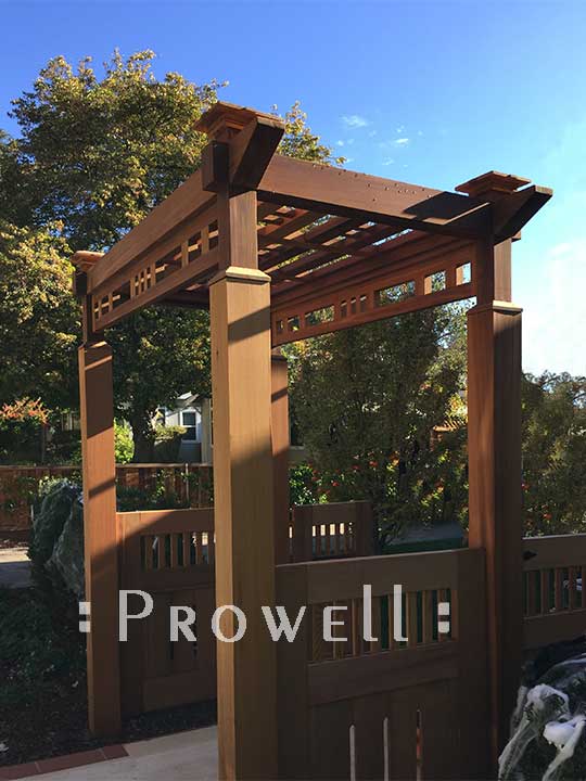 Custom Wood Gate Arbor trellis #19 in Palo Alto, CA