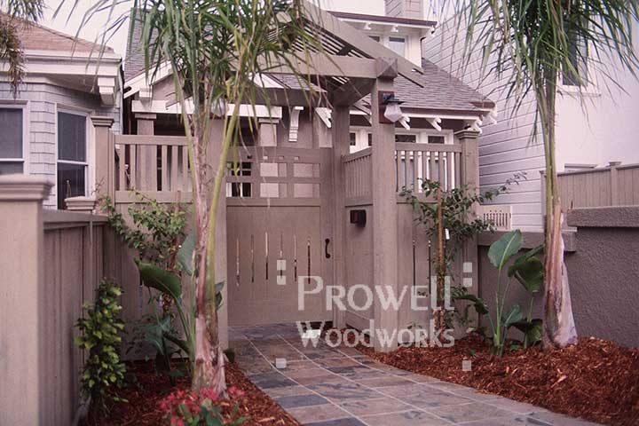 4-Post Gable wood gate arbor in San Francisco