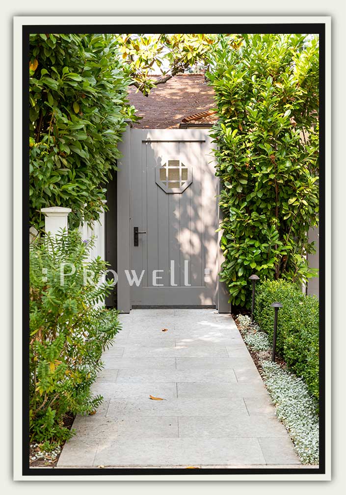 site photo showing wood gates with window #102 in palo Alto, california