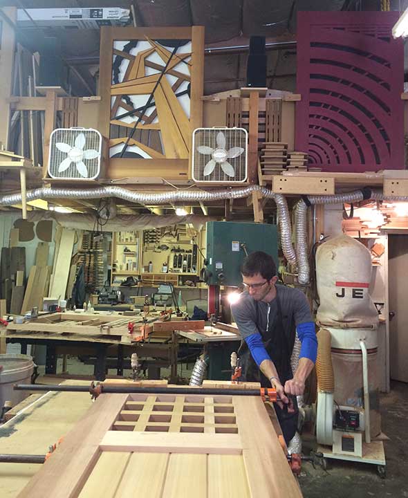 photograph in the woodworking shop showing how to build a wood gate 103