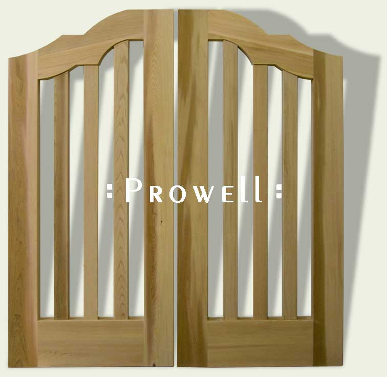 cropped photo showing Mediterranean wood gate design #105-1