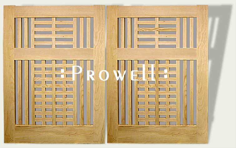 cropped photograph of double wood gates #10-5