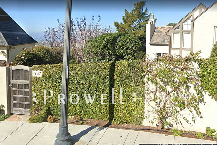 Site photograph showing the wooden front wood gates #110c in berkeley, California