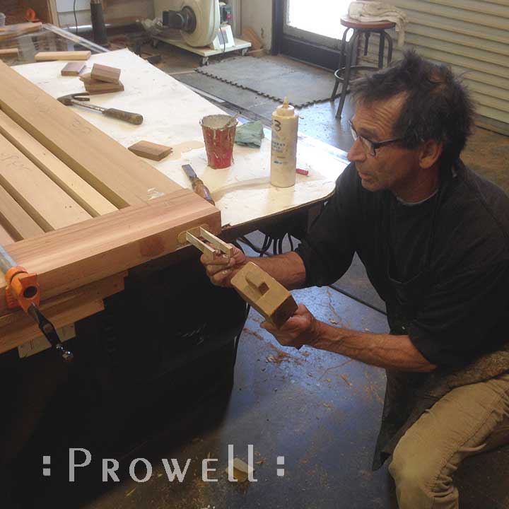 shop photo showing the primary joinery for wooden gates #115