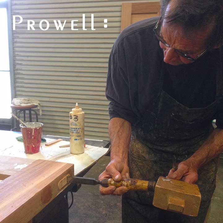 Photograph in the woodshop of building gate #115