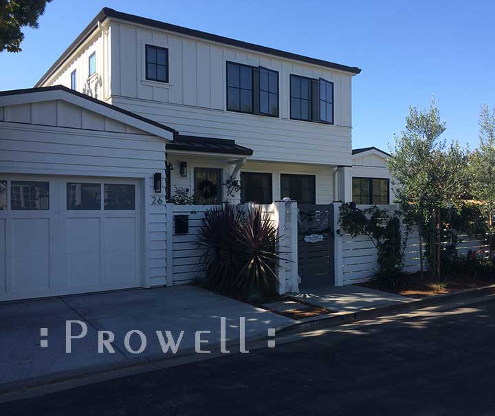 site photograph showing the modern garden gate #115-4 in Tiburon, California
