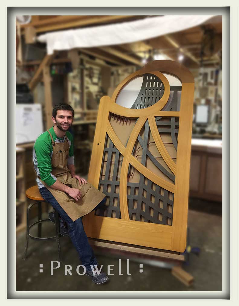 Ben Prowell in the woodshop with gate #200A