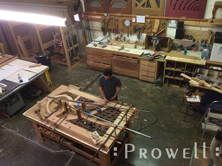 shop in-progress photo showing the nearly complete modern gate #200-A