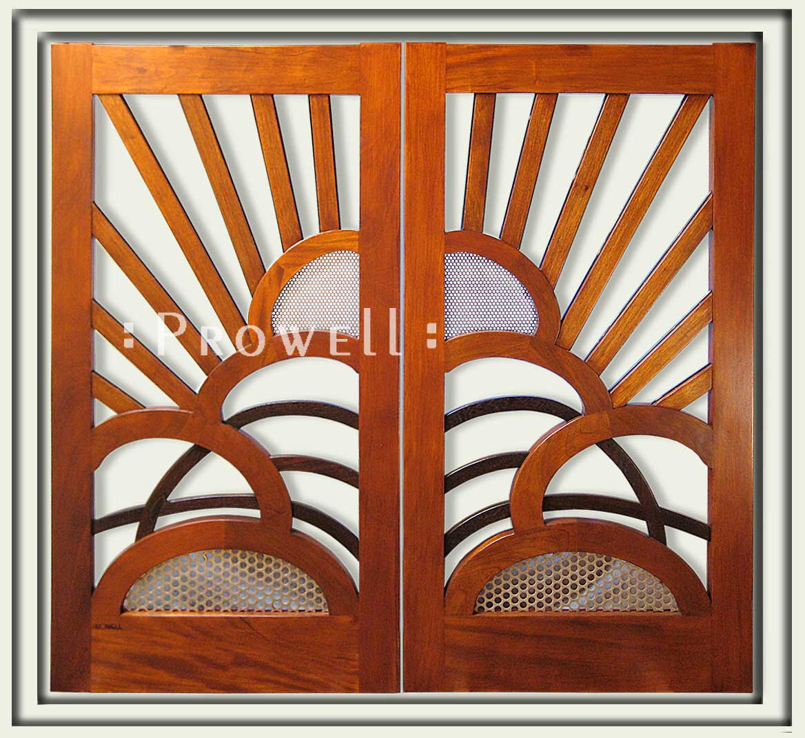 cropped photograph showing the artistic wood gates #203
