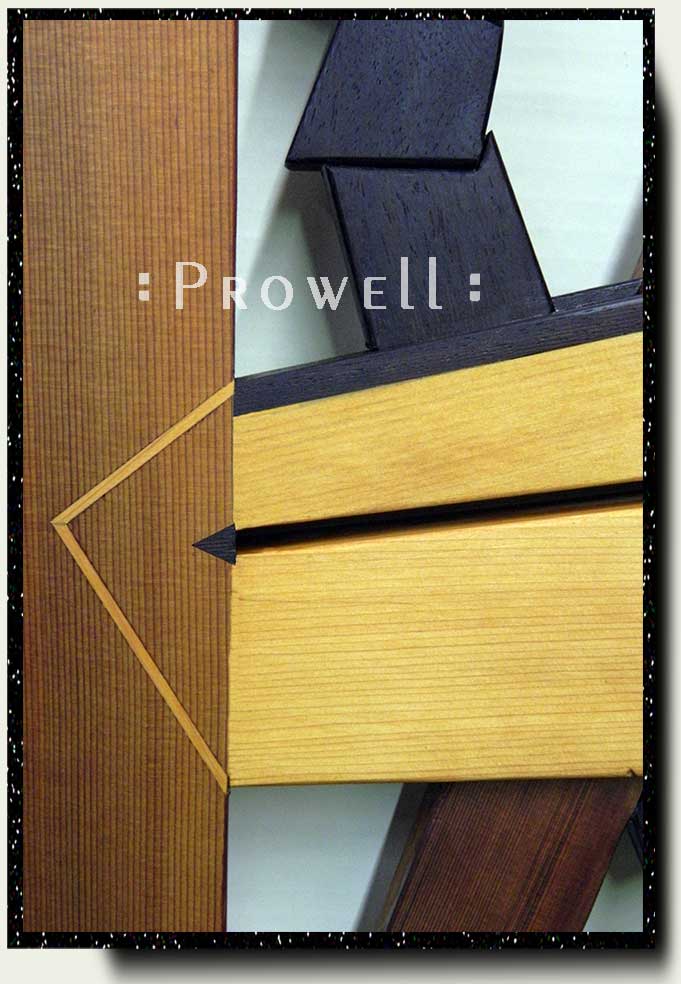 Another close-up photograph showing the eccentric gate #210 woodworking