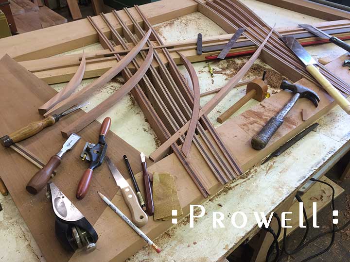 shop in-progress photo showing the abstract gate design 213