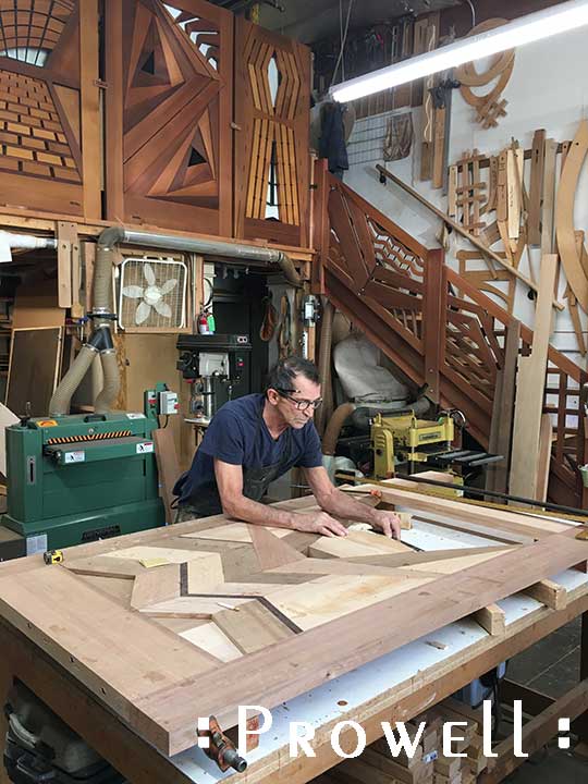 shop progress photograph showing the unique gate design #217