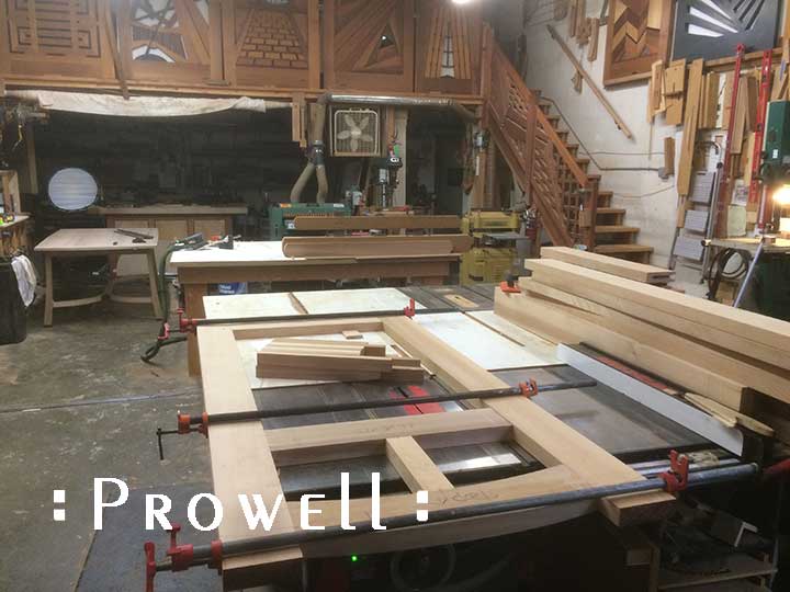 workshop photos of wood gate #23-8 in progress.
