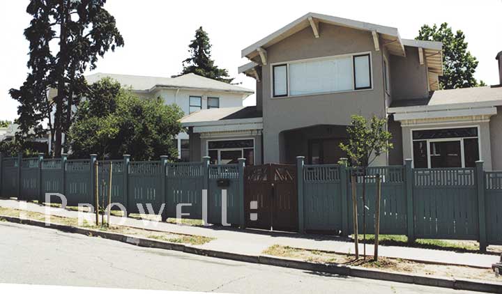 Site photo showing the installation of the fence #1 and wood gate #26 in Oakland, California