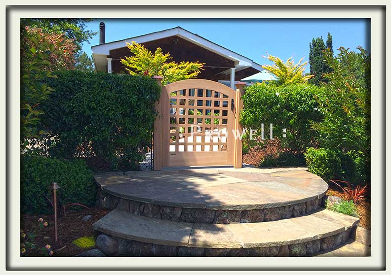 on site photo showing wood gate 27 in marin county, california
