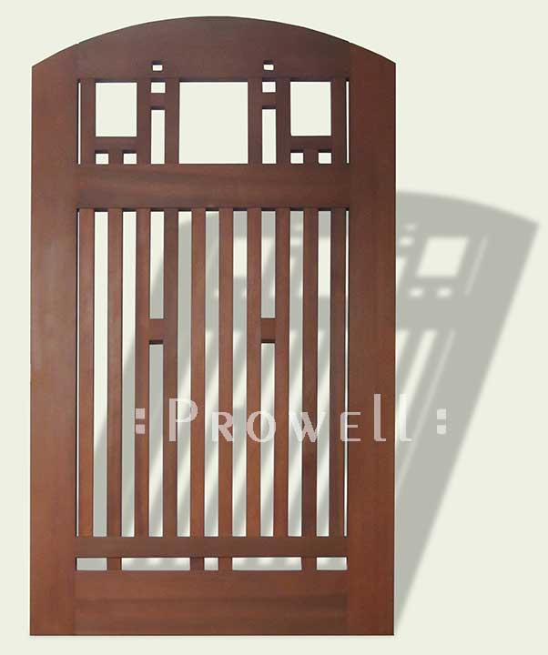 a cropped image showing arts and crafts gate 38-5 with an arching top