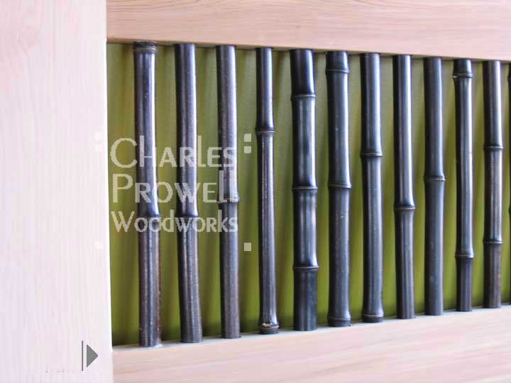 cropped image showing irregular bamboo pickets
